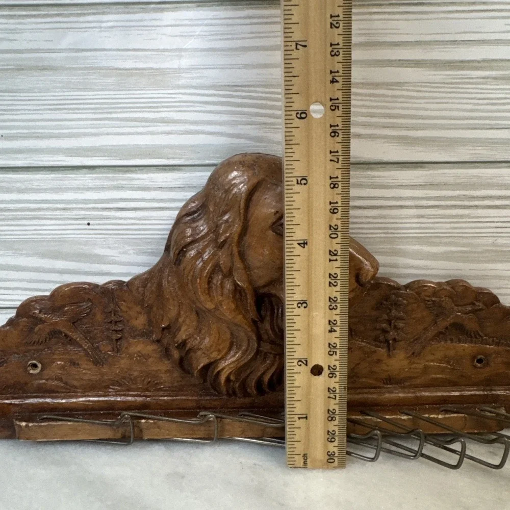 BS3 Vint chalkware Irish setter cocker spaniel rooster pheasant tie belt hanger